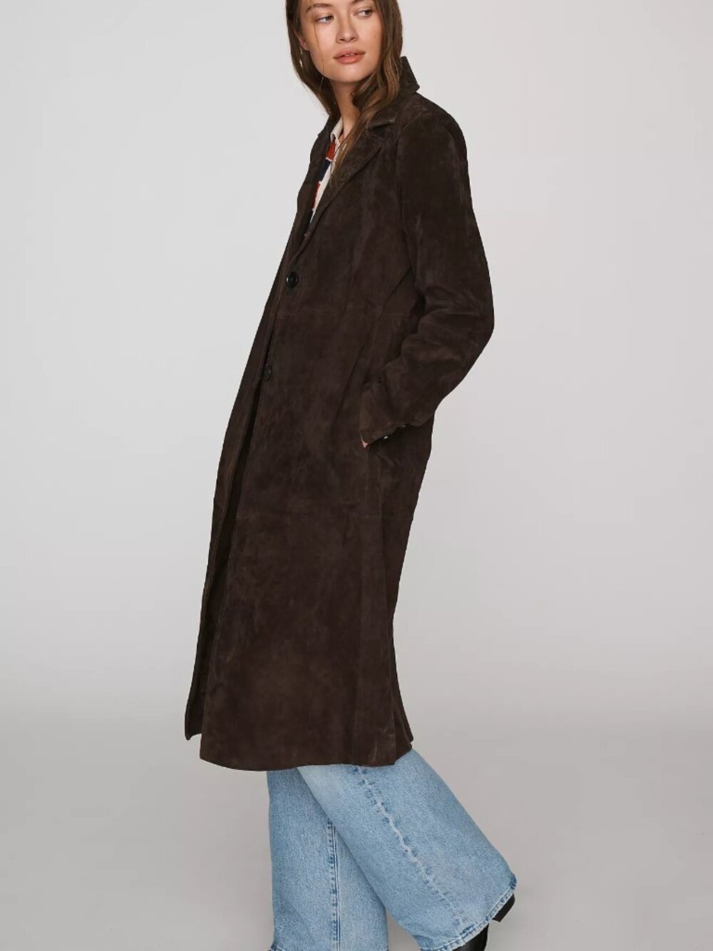 Anthropologie NVLT Rachael Suede Longline Coat Size Small New With Tags - Picture 3 of 7